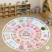 Custom Feelings Wheel Welcome Mat for Classroom and Office