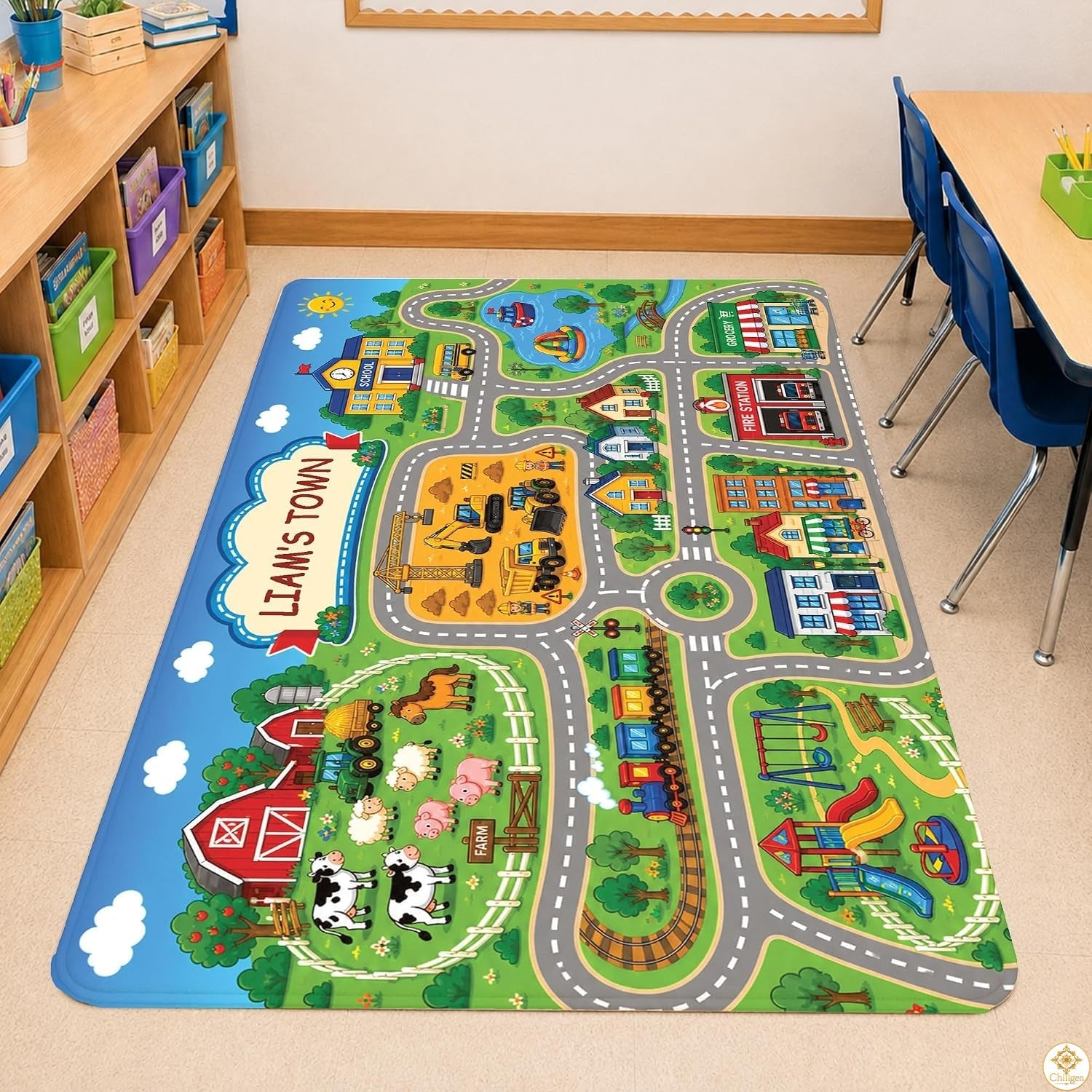 Custom Road Map Area Rug