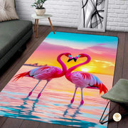 Custom Pink Flamingo Welcome Mat for Entrance and Living Room