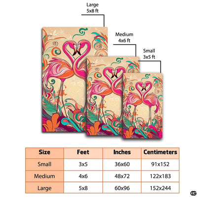 Lifestyle scene featuring family lounging on pink flamingo couple area rug. - thumbnail image 5 of 7