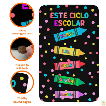 Custom ABC Spanish Educational Rug with Alphabet and Numbers