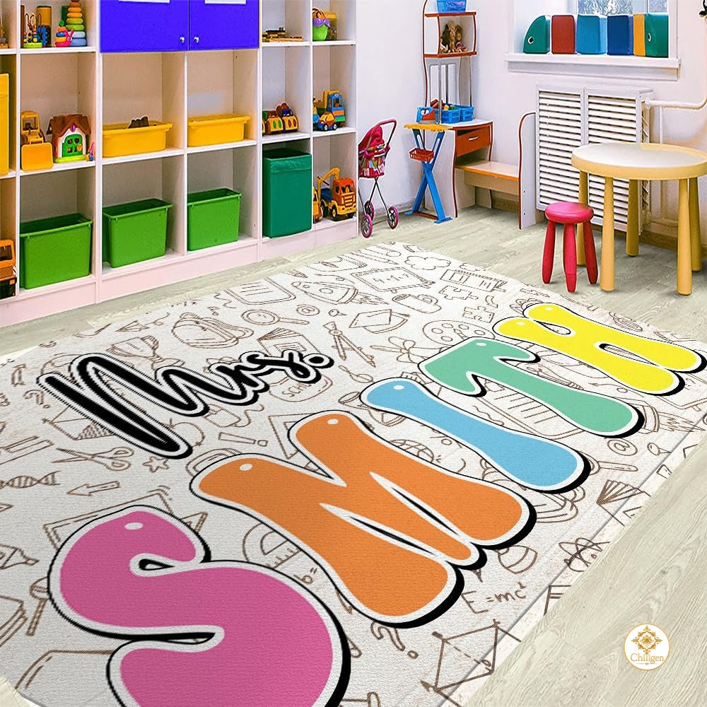 Custom Composition Notebook Rug for Classroom and Bedroom - Classroom Vintage Style / 2' x 3' (Rectangular)