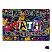 Personalized Welcome Doormat with Teacher Name and Notebook design - Class-12