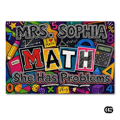 Personalized Welcome Doormat with Teacher Name and Notebook design - Class-12