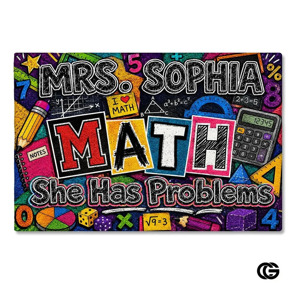 Personalized Welcome Doormat with Teacher Name and Notebook design - Class-12