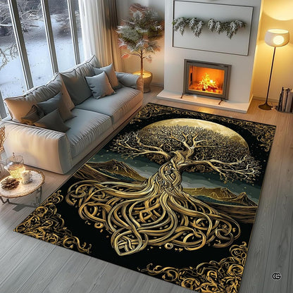 Interior styling featuring an Irish tree life area rug anchoring a stylish reading corner. - thumbnail image 7 of 8