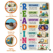 decorative accent acrostic area rug displayed in classroom corner setting with rounded decorative border. - thumbnail image 7 of 7