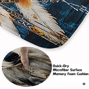 Close-up detail illustrating the white wolf fur textures, dreamcatcher feathers, and microfiber pile - thumbnail image 3 of 7