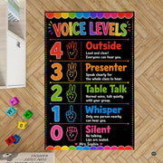Dimension chart displaying size options for voice levels classroom area rug. - thumbnail image 2 of 7