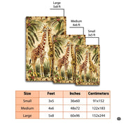 Overhead full product layout showing the two giraffes and tropical palm frame - thumbnail image 7 of 7