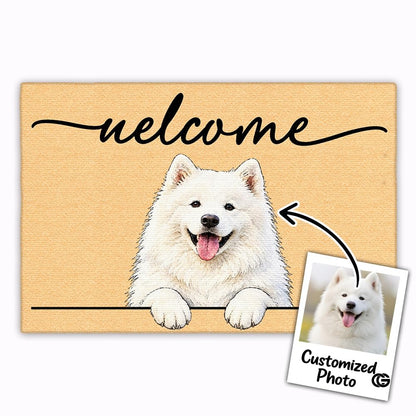 Personalized Pet Dog Welcome Door Mat with Photo and Name (A02)