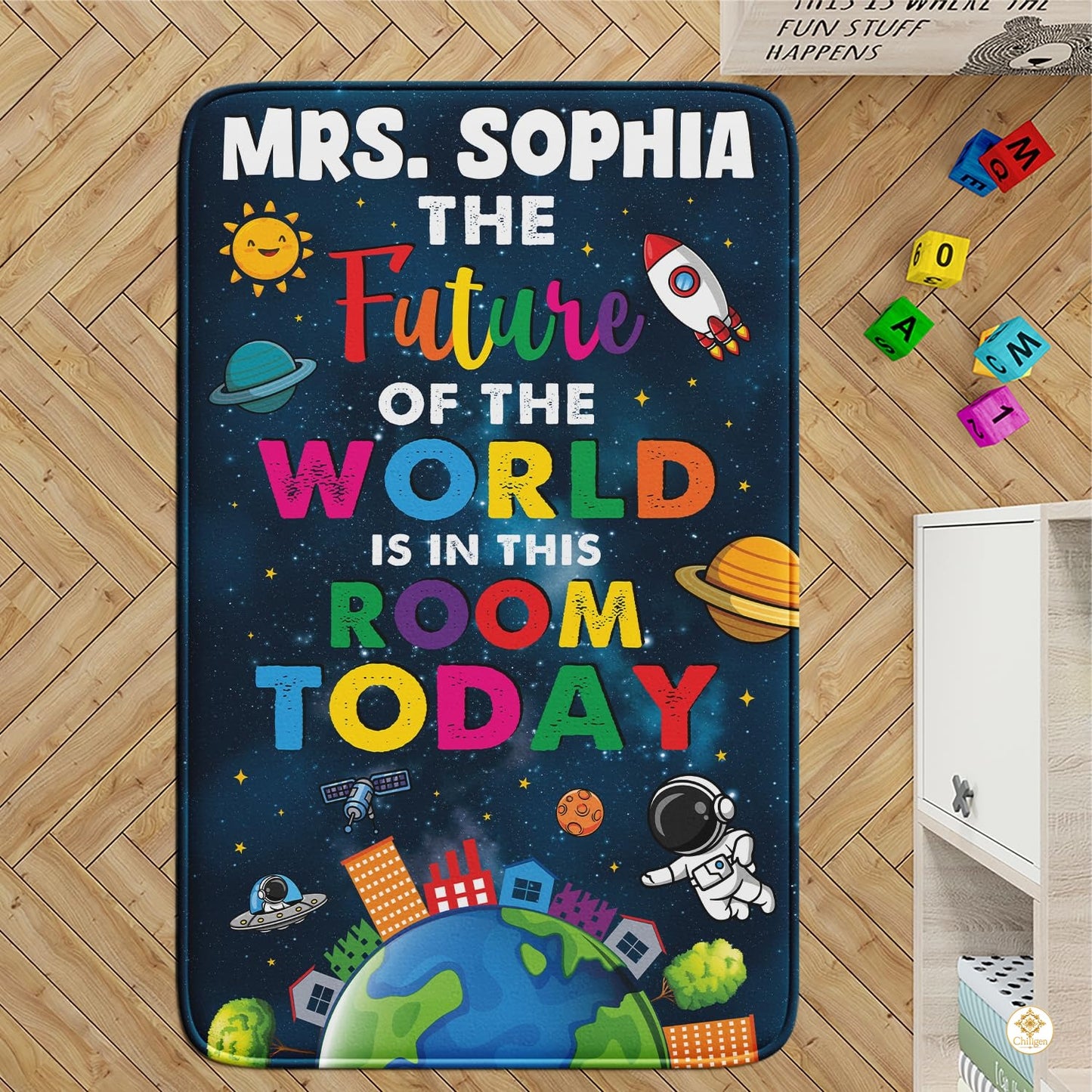 Personalized Composition Notebook Welcome Doormat with Teacher Name