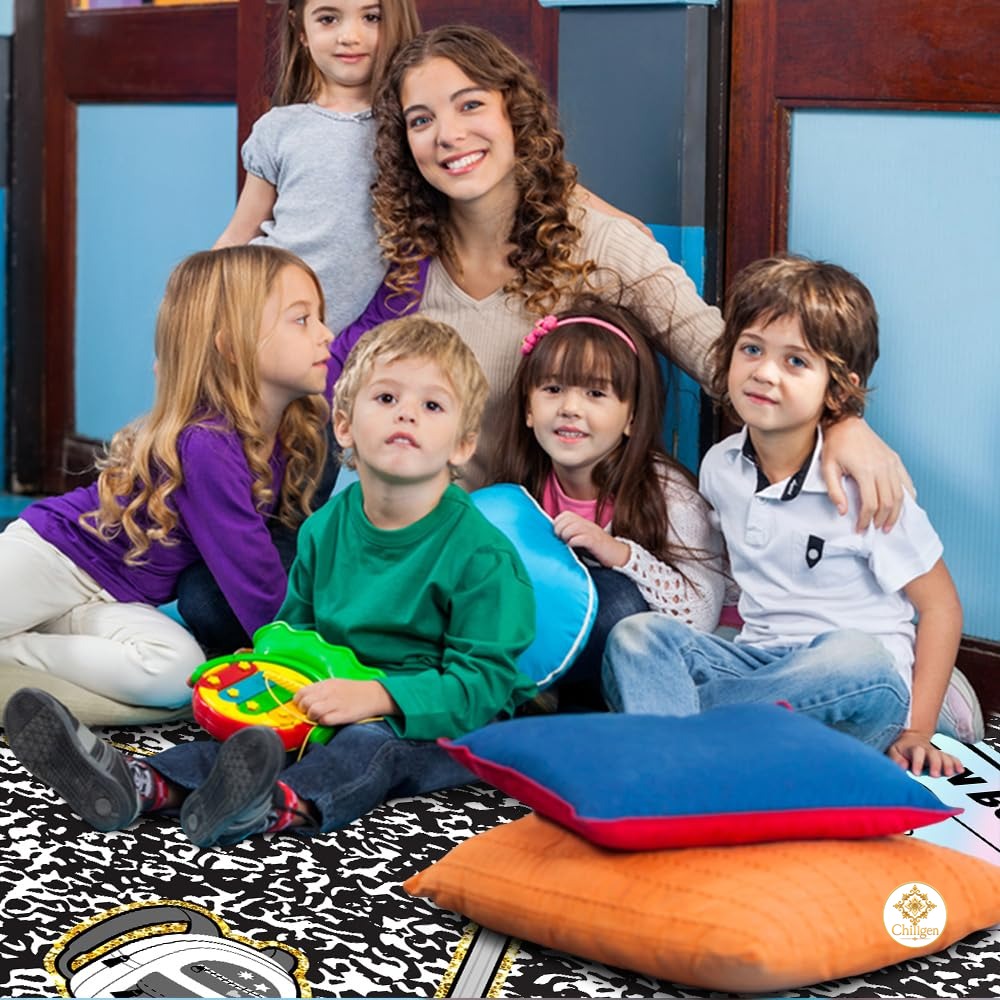 Custom Composition Notebook Classroom Rug for Kids