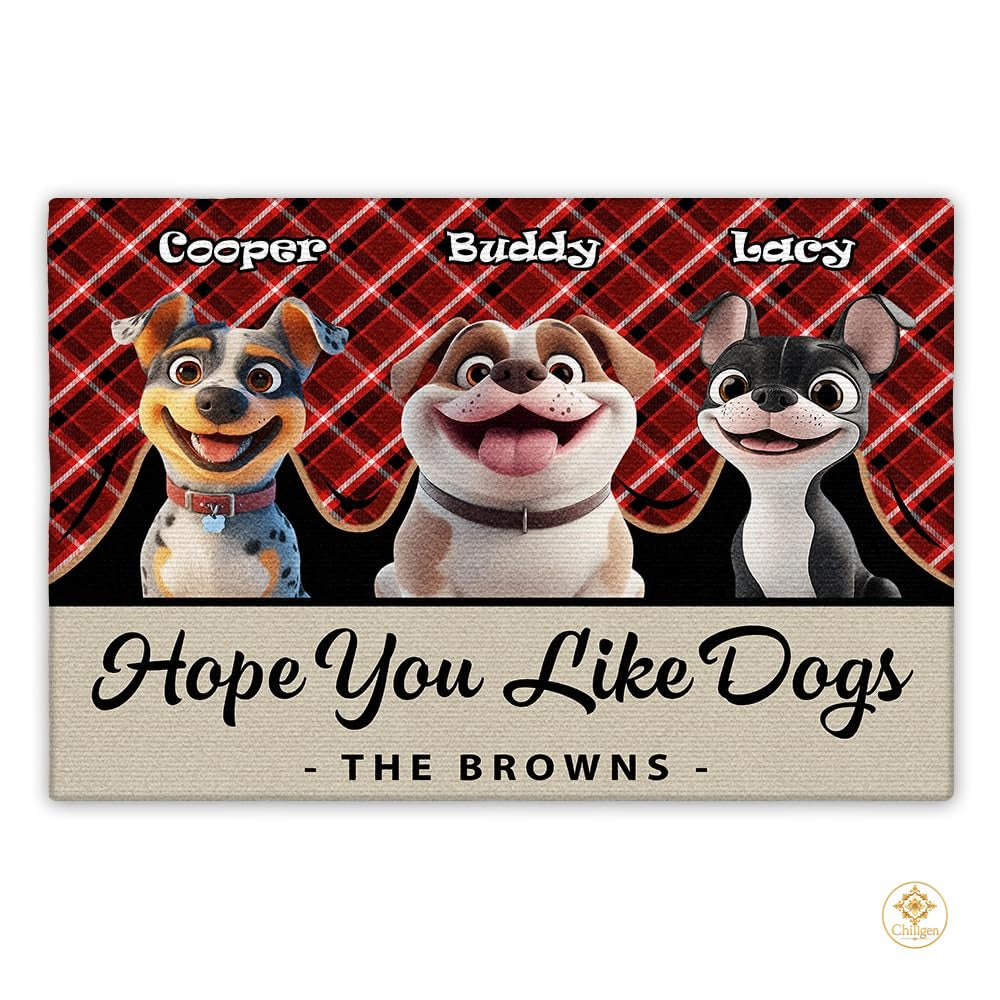 Personalized Dog Welcome Mat with Custom Pet Name