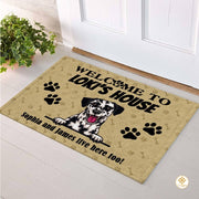 Personalized Dog Welcome Doormat for Front Door and Entryway