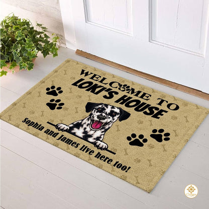 Personalized Dog Welcome Doormat for Front Door and Entryway