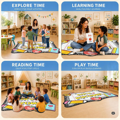 Personalized Composition Notebook Classroom Shaped Rugs for Kids (A05) | Custom Pennant Flag Carpet for Reading Corner, Non-Slip Apple Shape Rug Mat, Classroom Decor, Back To School Gift
