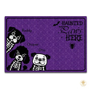 Custom Halloween Dog Doormat with Pumpkin and Bats - Style #4