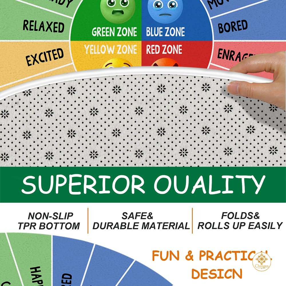 Custom Feelings Wheel Welcome Mat for Classroom and Office