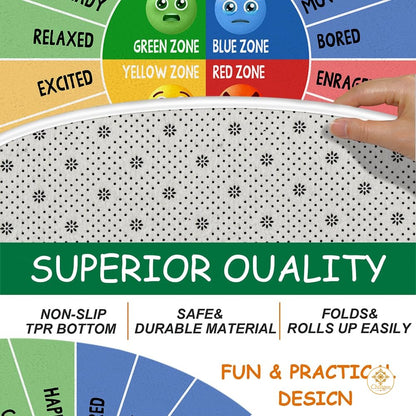 Custom Feelings Wheel Welcome Mat for Classroom and Office