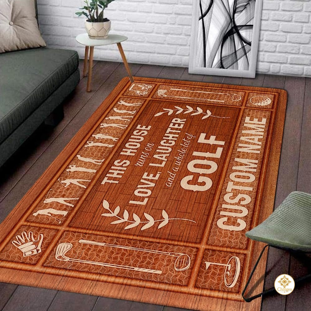 Custom Golf Welcome Mat for Front Door and Entryway