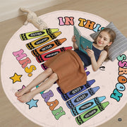 Sunlit nursery or reading space featuring the circular crayon affirmations rug - thumbnail image 6 of 9