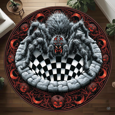 Custom Halloween 3D Effect Optical Illusion Spooky Round Rug (D7)