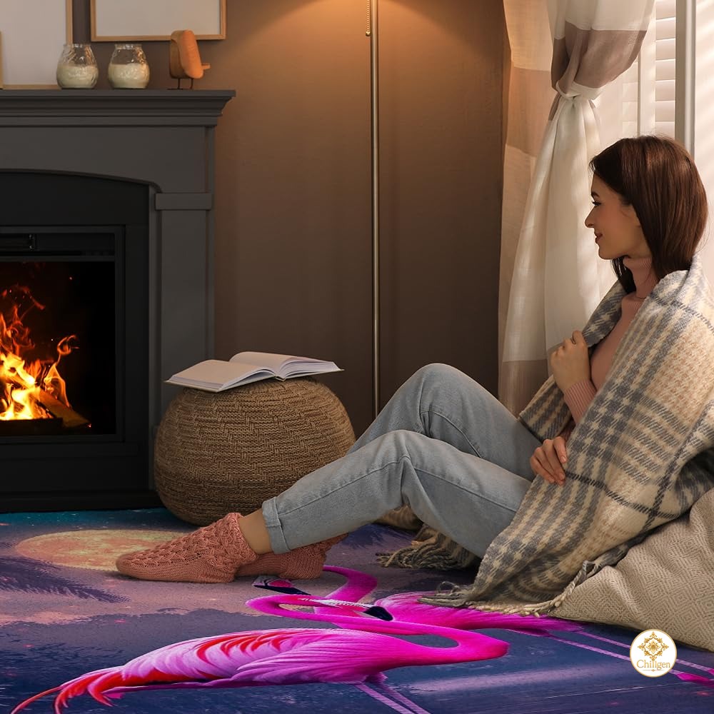 Custom Pink Flamingo Welcome Mat for Entrance and Living Room