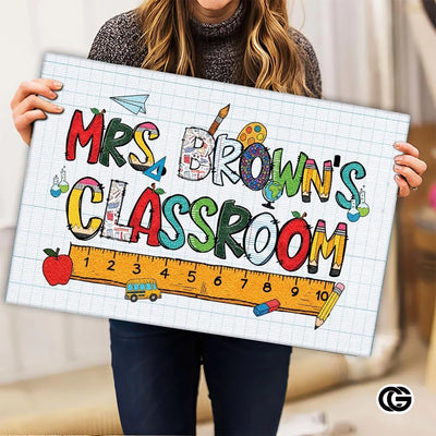 Personalized Teacher Welcome Mat for Classroom and School Decor