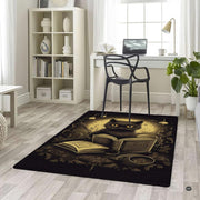 Non-slip grip backing texture and resilient construction of book lover area rug. - thumbnail image 5 of 7