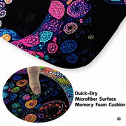Close-up showing intricate suction cups and colorful pointillism linework on octopus floor rug. - thumbnail image 3 of 7