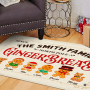 Seasonal living space decorated with festive gingerbread scene rug for Christmas vacation areas. - thumbnail image 6 of 9