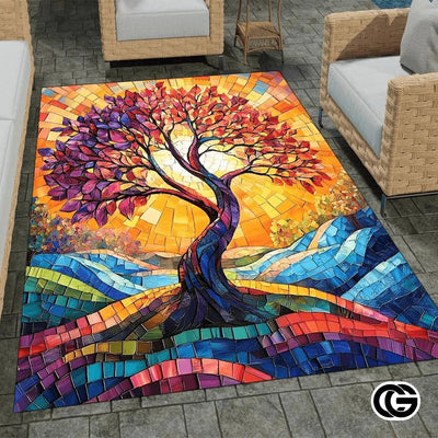 Custom Tree of Life Doormat with Celtic Pattern and Non Slip Backing - Tree-ds01