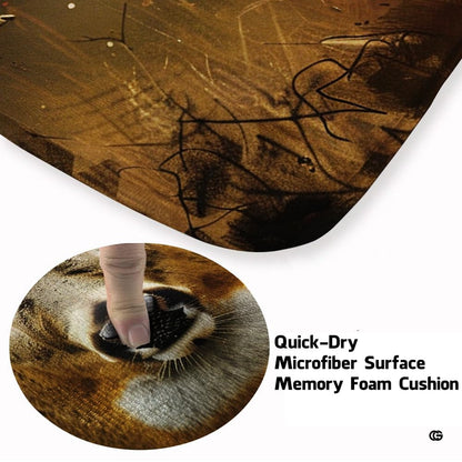 Majestic buck deer floor accent displayed beside natural timber lodge furnishings - thumbnail image 3 of 7