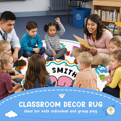 Custom ABC Educational Rug for Classroom and Kids Room - Cute Abc-01