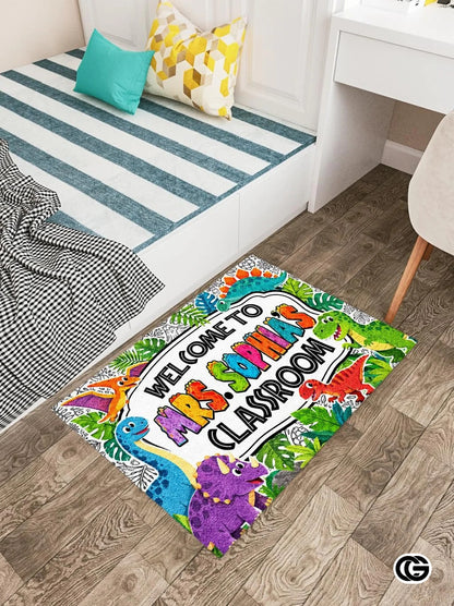 Personalized Welcome Doormat with Teacher Name and Notebook Pattern - Class-08