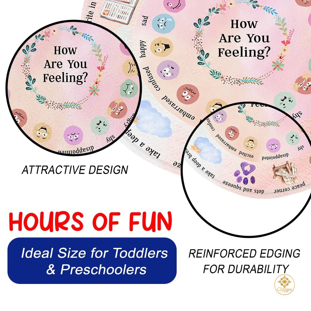Custom Feelings Wheel Welcome Mat for Classroom and Office