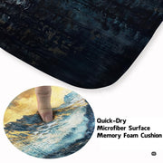 Close up texture detail of full moon eagle area rug soft pile surface and hemmed edges. - thumbnail image 3 of 7