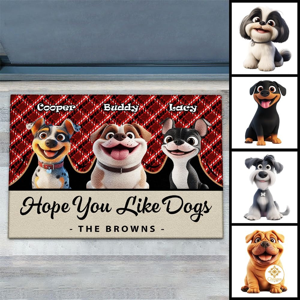 Personalized Dog Welcome Mat with Custom Pet Name