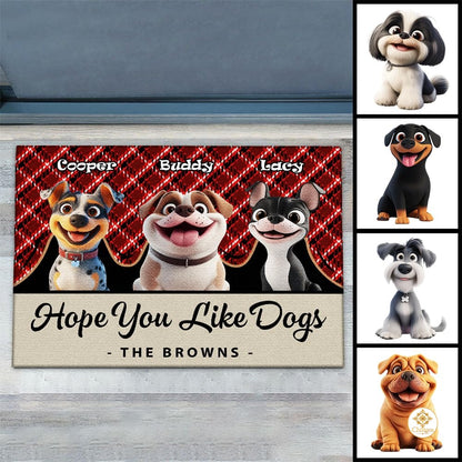Personalized Dog Welcome Mat with Custom Pet Name
