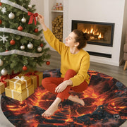 Custom Halloween 3D Effect Optical Illusion Spooky Round Rug (D8)