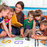 Overhead layout view of the rectangular healthy coping skills classroom area rug - thumbnail image 7 of 7
