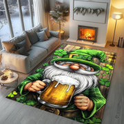Cozy modern living room arrangement styling the jolly leprechaun beer rug - thumbnail image 5 of 8