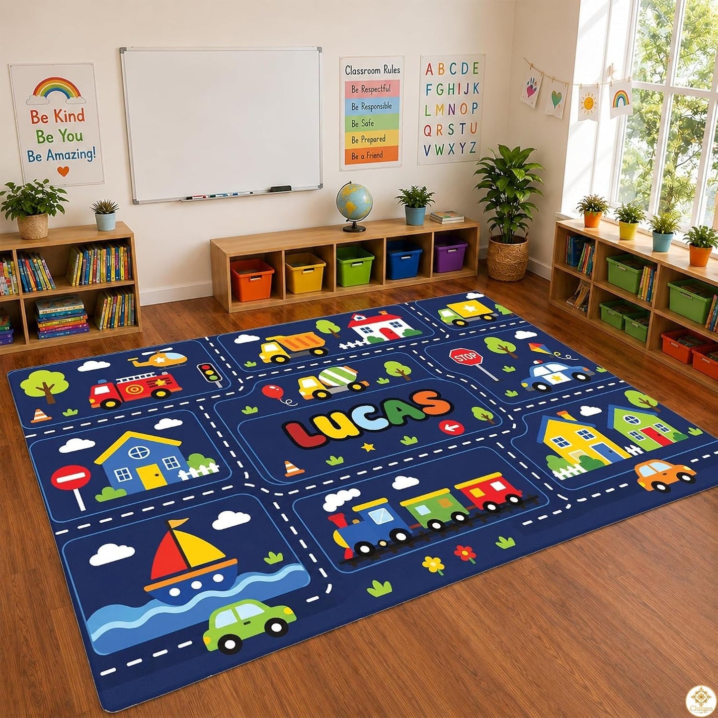 Custom Road Map Area Rug
