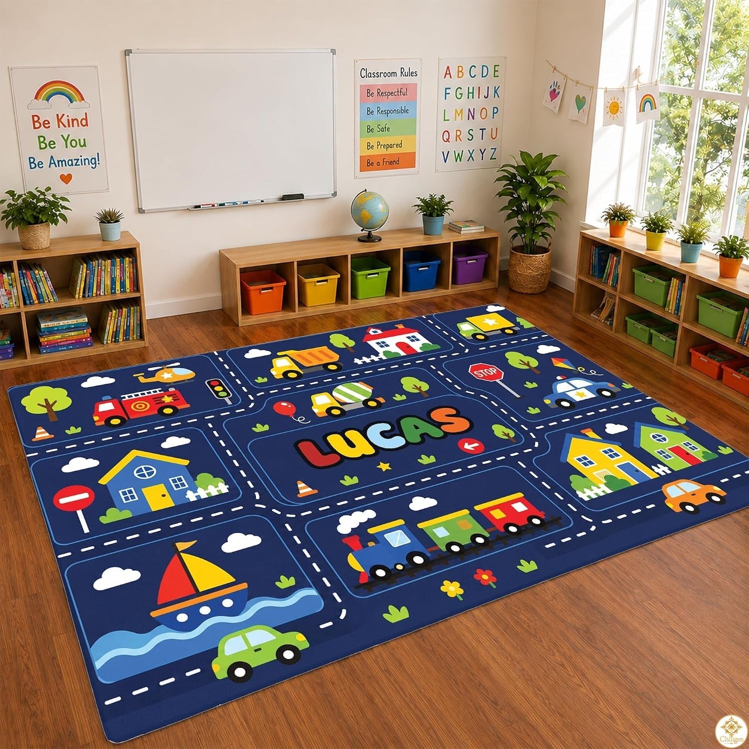 Custom Road Map Area Rug