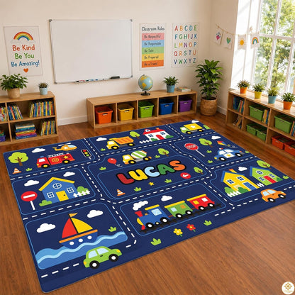 Custom Road Map Area Rug