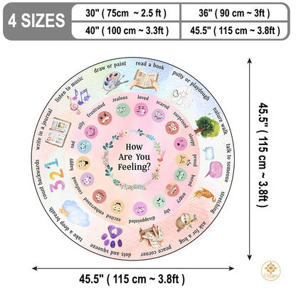 Custom Feelings Wheel Welcome Mat for Classroom and Office