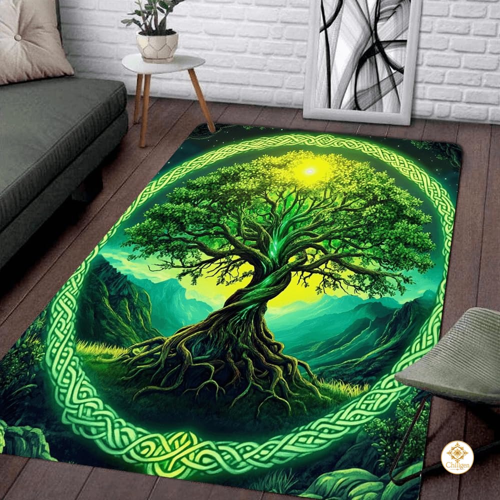 Custom Tree of Life Doormat with Celtic Pattern and Non Slip Backing - Tree-ds25