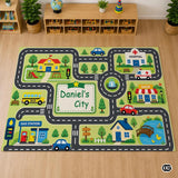 Personalized Road Map Welcome Mat with Custom Name and Streets