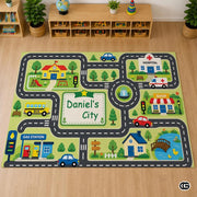 Personalized Road Map Welcome Mat with Custom Name and Streets